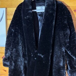 VINTAGE 70’S Elegant Faux Fur Black Teddy Jacket